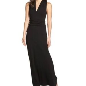 Vince Camuto V-Neck Black Jersey Maxi Dress - Women's petite small